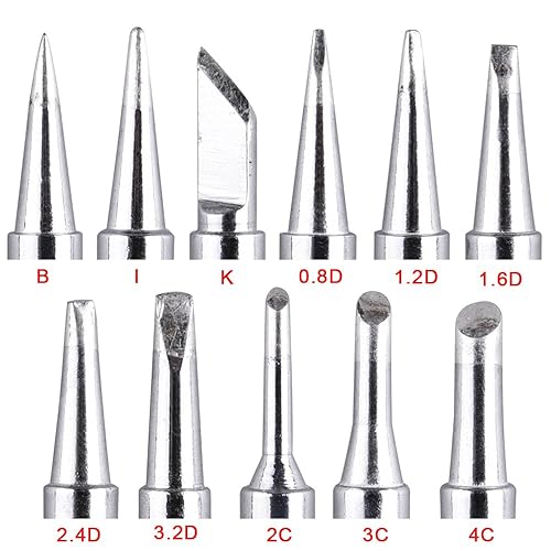 Miniatura 3 de AUSTOR Kit de puntas de soldador de 11 piezas 900M-T y 1 paño de limpieza con caja gratis para estación de soldadura Hakko herramienta 900M 936 937