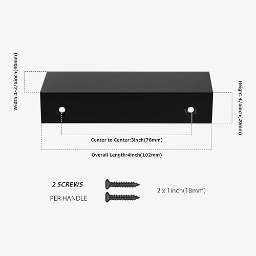 Miniatura 2 de Peaha Paquete de 10 tiradores negros de gabinete de cocina, accesorios de aleación de aluminio, para borde de gabinete, tirador de dedo negro 2.992
