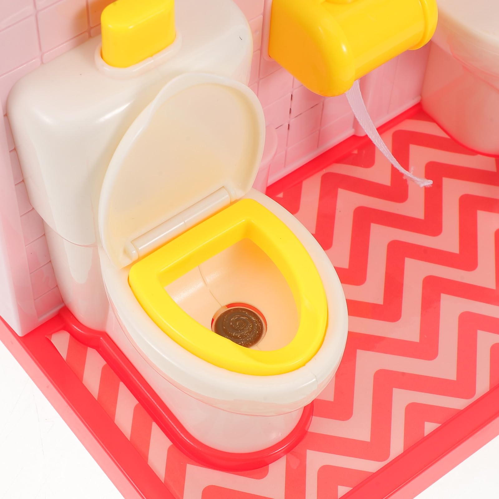 Gatuida Mini Juguete de baño para Aprender a IR al baño: Juego de con un Adorable Oso de Peluche para niños - Juego de rol de simulación - Accesorios de para casa de muñecas para Aprendizaje