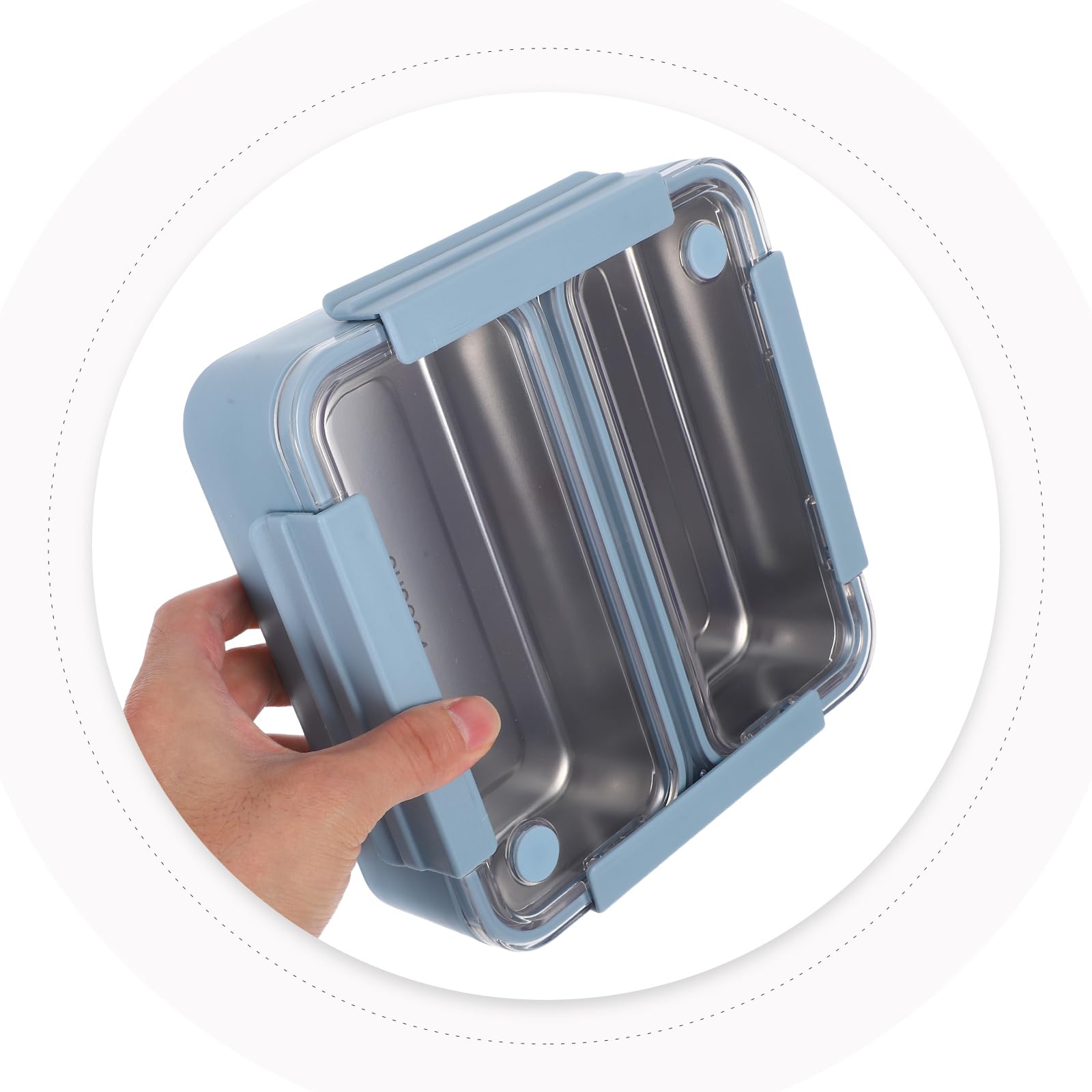 Cabilock Fiambrera de Acero Inoxidable 1100ml con 2 Compartimentos y Estructura en Capas, Diseño de Gran Capacidad a Prueba de Fugas para Uso Diario y Almuerzos en Oficina