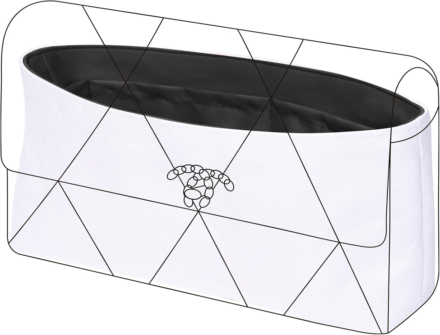 DGAZ Lightweight Purse Organizer Insert for Chanel 19 Bag,Silk and Dupontpaper handbag inner for Luxury Bags(Black,19 Jumbo 30)