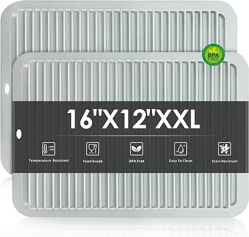 Miniatura 27 de Alfombrilla de microondas extra grande de silicona y cubierta para alimentos - Alfombrilla como portavasos, cubierta para protección contra 04 azul,