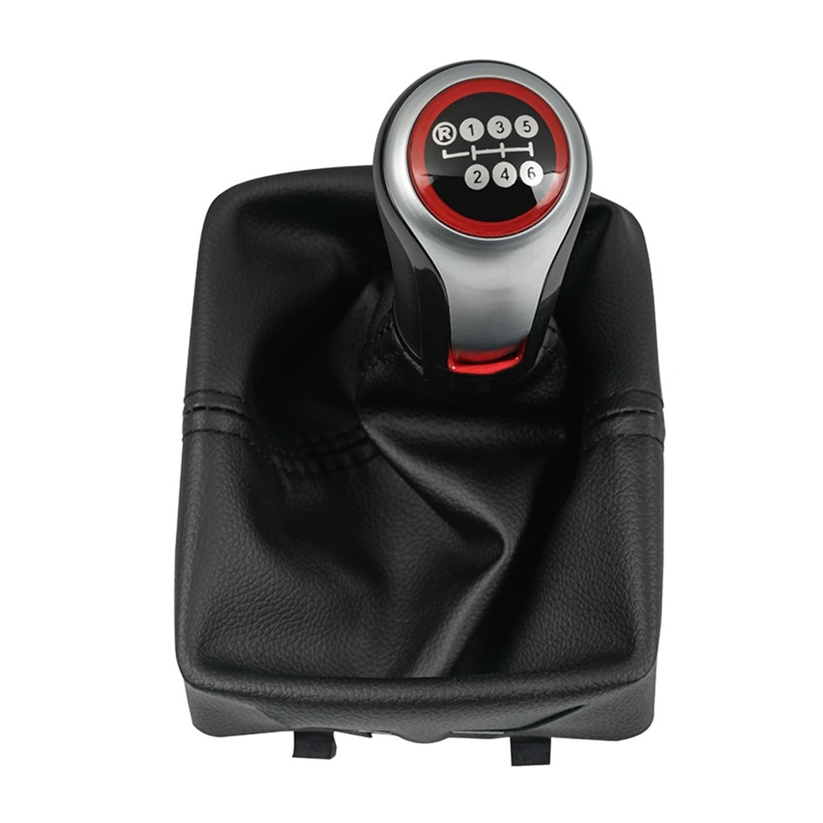 Rbevcrr Car Shift Lever Knob for VW for Polo for 9N 9N2 for GTI 2002-2009 5/6 Speed Gear Shift Knob Lever Shifter Gaiter Boot Cover Stick Shifter Pen(6 Speed B0270)