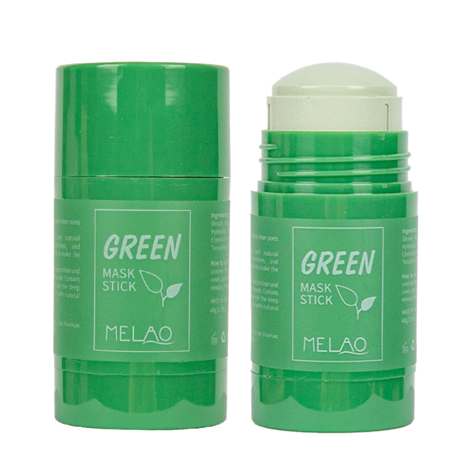 Green Tea Mask Stick,Solid Mask,Blackhead Remover Mask,Poreless Deep Cleanse Green Tea Mask,Anti-Acne Oil Control&Improves Skin for All Skin Types Women and Men(2PCS)