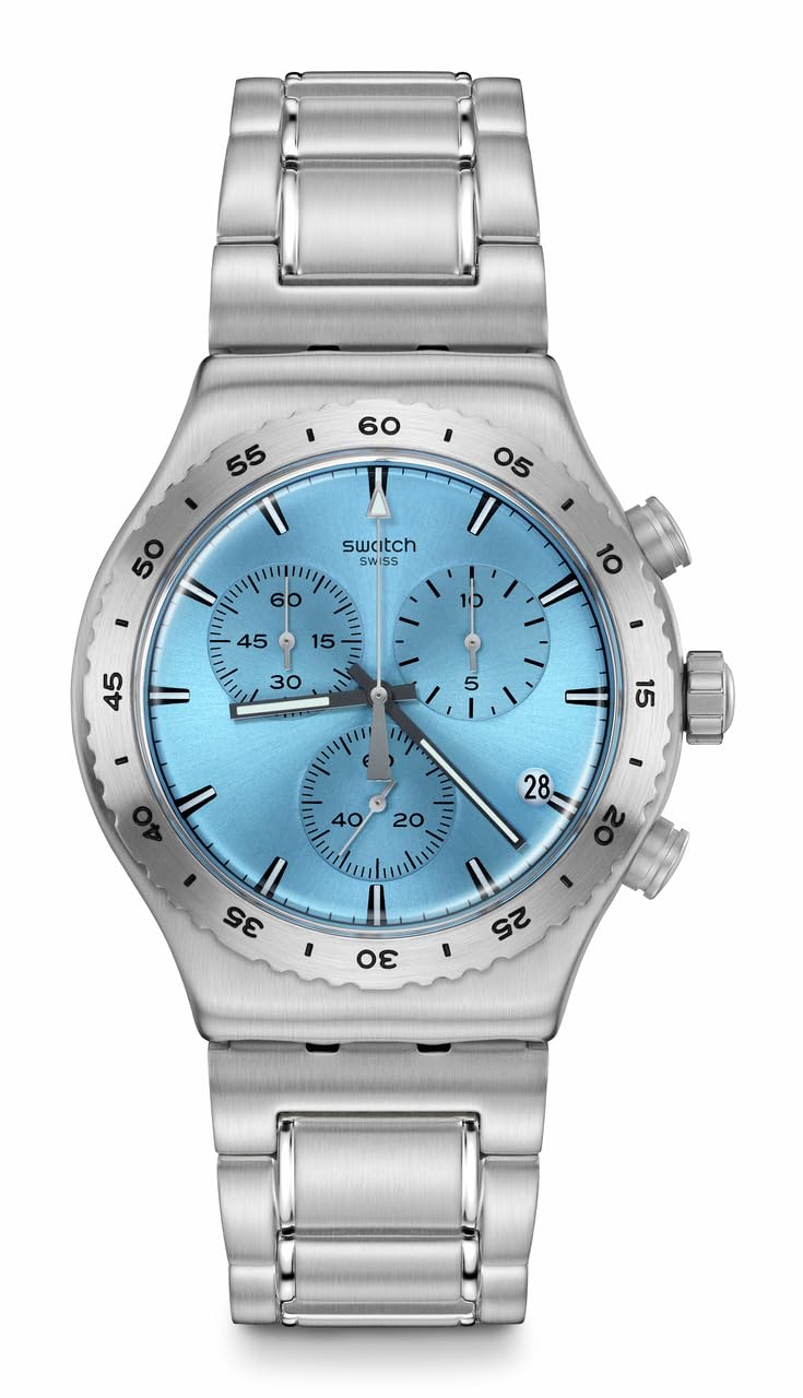 Swatch I New Chrono Unisex Watch Dress Stainless Steel Blue