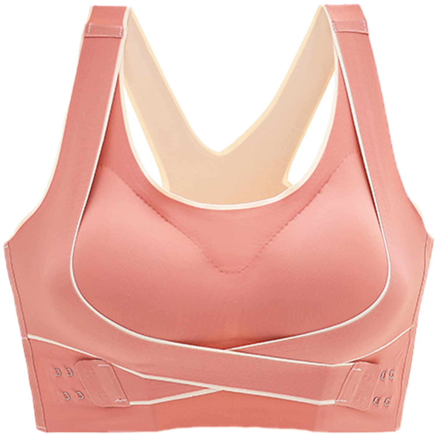 Dress CiciFull Coverage Push Up Bra With Front Pushup Adjustable Hook, Seamless, Longline High Support Sports Bra