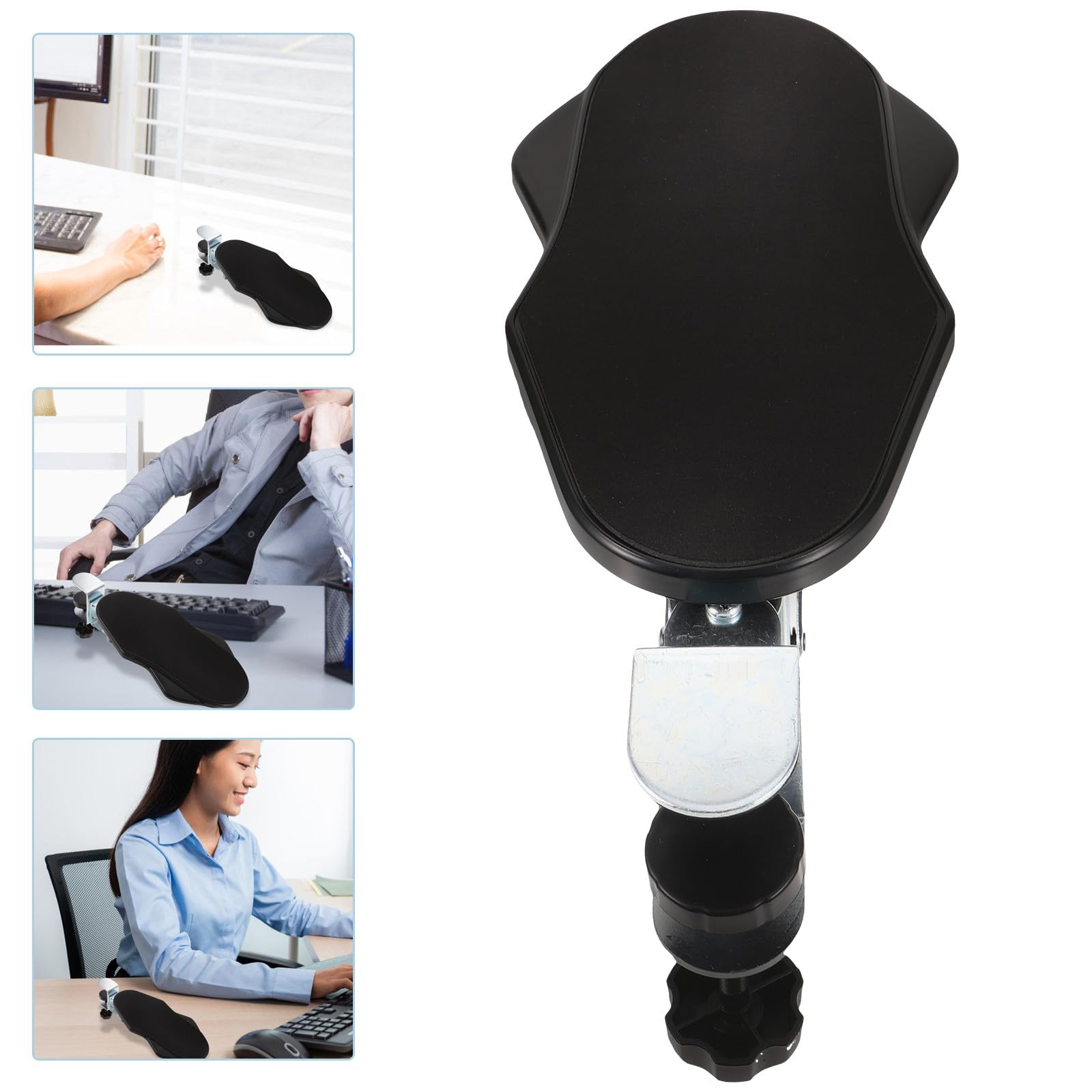 BESTYASH Reposabrazos para Escritorio de Oficina Soporte Ergonómico de Abs y Hierro, Reposamuñecas sin Ruido para Aliviar el Brazo en Viajes y Uso Diario