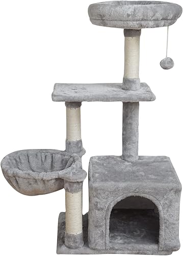 Miniatura 5 de FISH&NAP US24H - Lindo árbol para gatos, torre para gatos, condominio para gatos, postes rascadores con plataforma de salto, muebles para gatos,