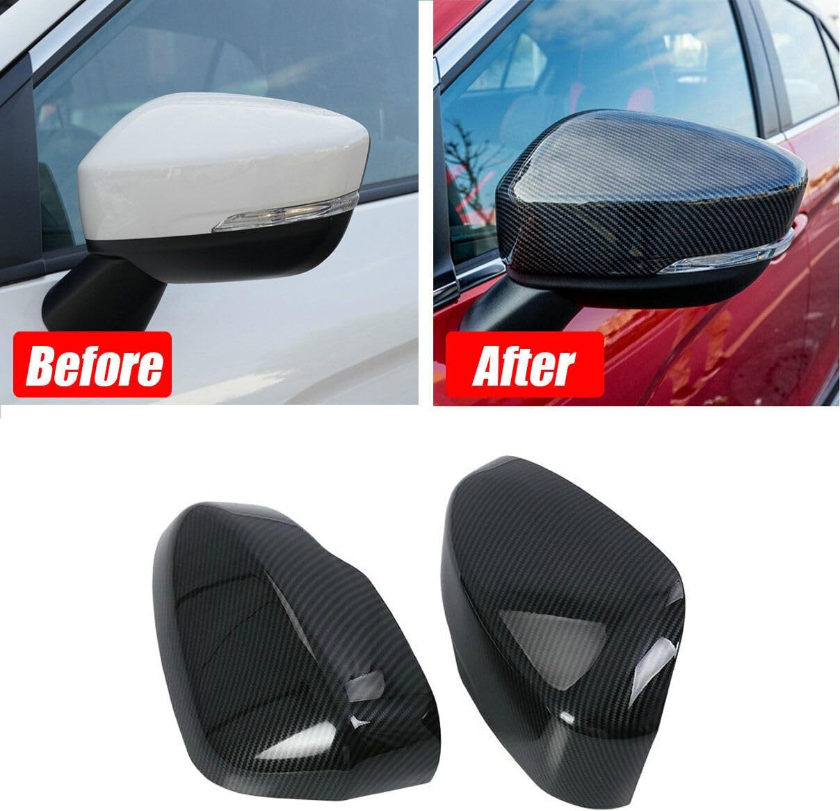 1Pair Side Door Rear View Mirror Cover Decor Trim for Mitsubishi Eclipse Cross 2018 2019 2020 2021 2022 2023 (Not Replacement)
