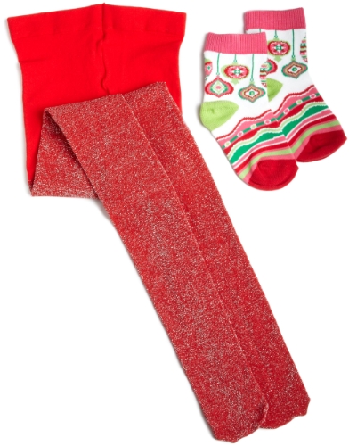 Jefferies Socks Girls 2-6X Party Sock and Glitter 2 Pack Tights