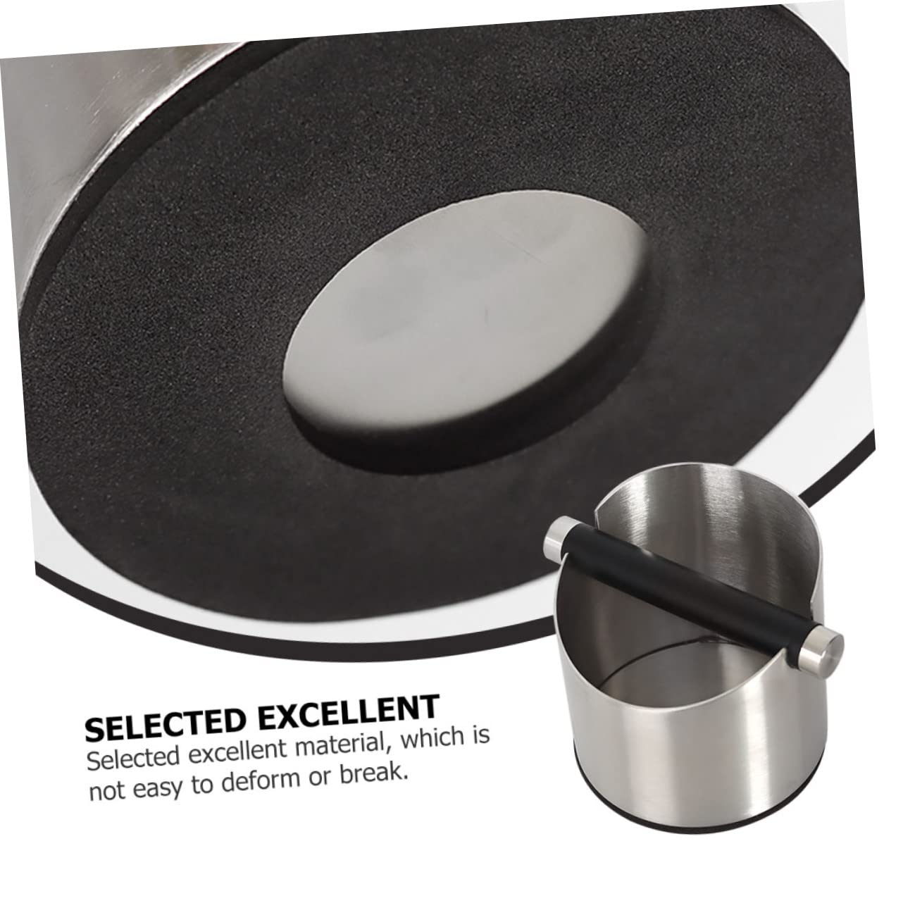 MAGICLULU Edelstahl Kaffee Abklopfbehälter Mit Gummipad Großer Gebrauchter Kaffeesatz Behälter Für Espressomaschinen in Schwarz Abfallbehälter Für Kaffeezubehör