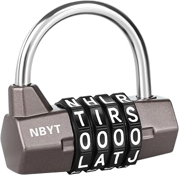 Letter Combination Padlock, Short Word or Acronym Lock, Gym Changing Cabinet, School Wardrobe, Storage Cabinet, Toolbox, Word Padlock can Reset Code.
