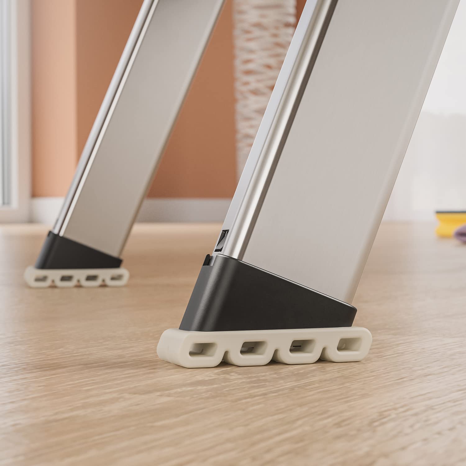 Hailo EasyClix Wechselfüße Living Größe L, Wechselfuß-Set für Hailo Stehleitern, Leiter-Zubehör, einfach zu wechseln, rutschfester Stand, schützt empfindliche Böden vor Kratzern, aktuelle Ausführung