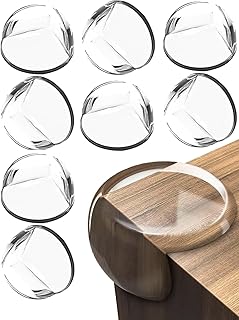 KESI ORNAMENTS 8 Pack Round Corner Protector Baby Proof Clear and Transparent Bumper for Baby Safety, Table Corner Protectors, Table Edge and Furniture Guards