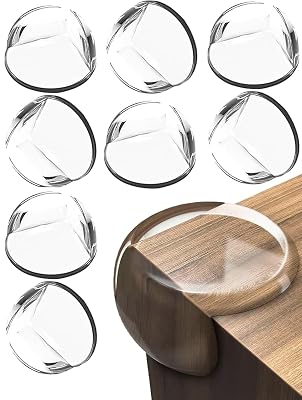 KESI ORNAMENTS 8 Pack Round Corner Protector Baby Proof Clear and Transparent Bumper for Baby Safety, Table Corner Prote