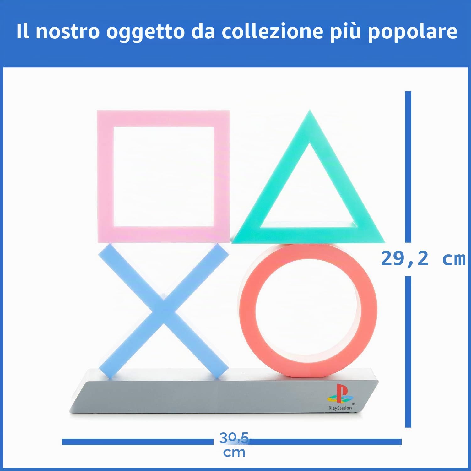 Paladone PlayStation Icone Luce, Extra grande, Tre modalità di illuminazione, musica reattiva