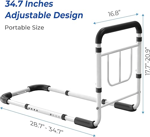 Miniatura 2 de Rieles de cama para adultos mayores  Actualización 2026  Cumple con ASTM, caña de cama ajustable con mango ergonómico antideslizante y bolsillo de