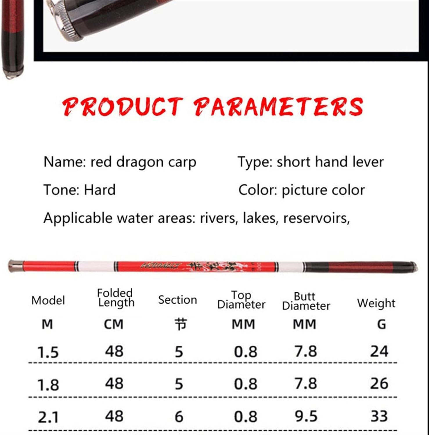 釣り竿 超軽量旅行釣り竿、カーボンスーパーファスト1。5M~5.4メートル釣り竿の折りたたみ長さ48cmポータブルストリームロッド釣