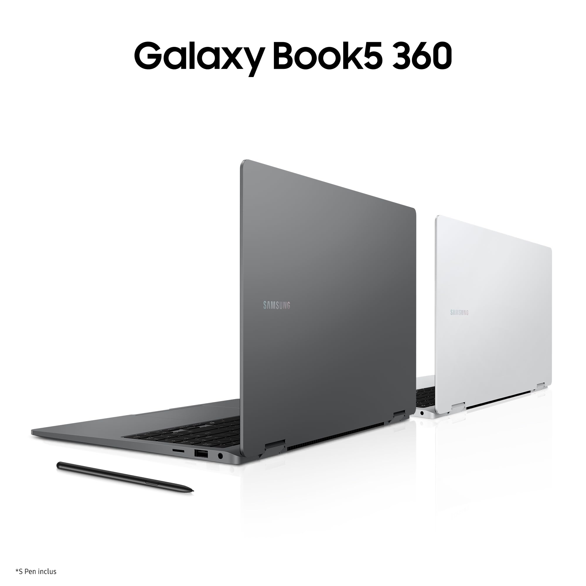 Samsung Galaxy Book5 360 15.6", Copilot+PC, Ordinateur Portable avec IA, Processeur Intel Core Ultra 7, Mémoire 16Go RAM, Stockage 1To, Clavier AZERTY FR, Anthracite