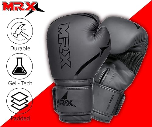Miniatura 8 de MRX - Guantes de boxeo con envolturas para manos libres para hombres y mujeres, guantes de entrenamiento de boxeo, guantes de boxeo Muay Thai,