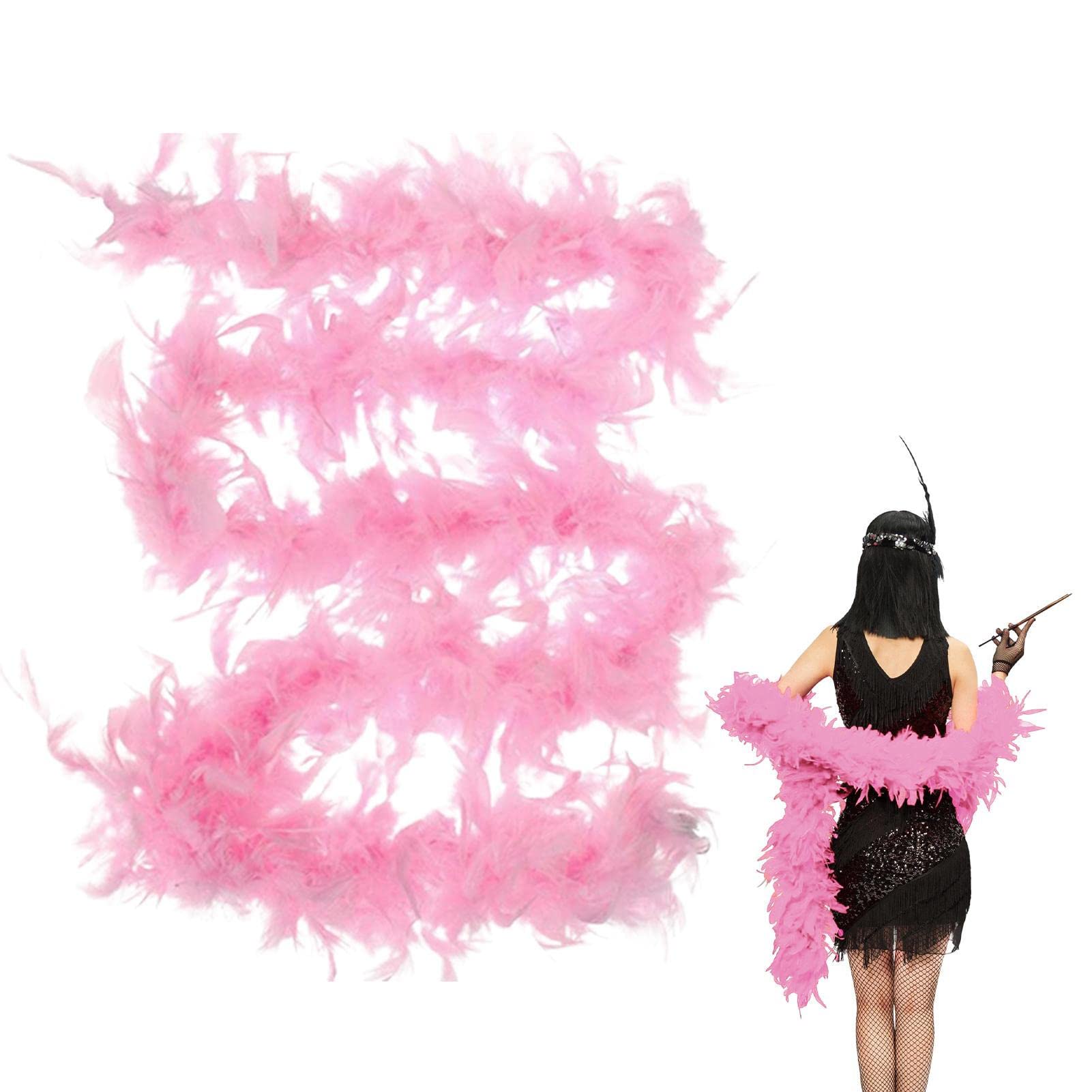 PW TOOLS Colorful Boas, 2m/6.6ft Boa for Fancy Dress and Crafts, Women Feathers Boas Crafts Costume Accessory, for Dancing Wedding Halloween