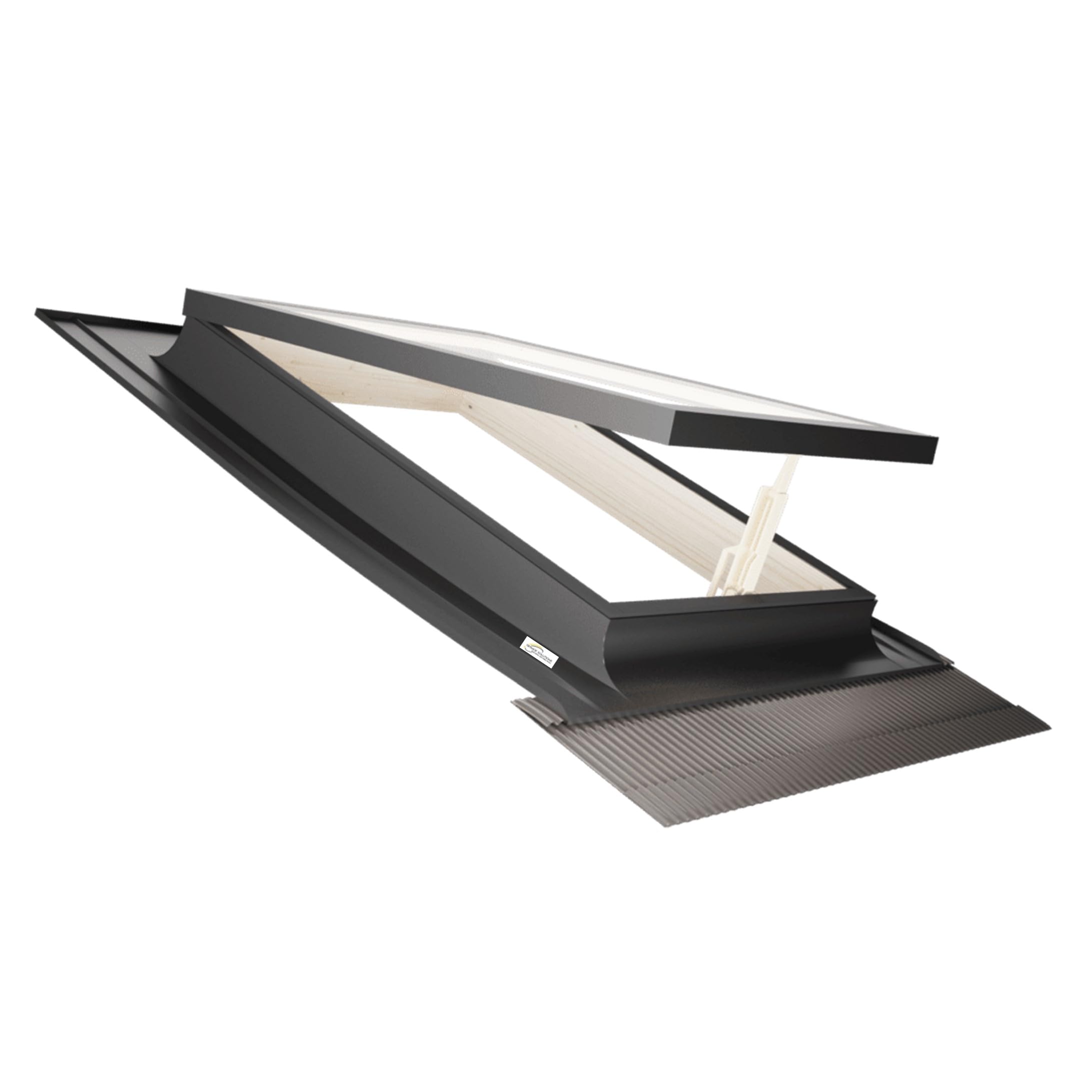Lucernario Best Vasistas in Alluminio | Vetrata Isolante standard 4-9-4 | Interno Legno Abete | Maniglia in Plastica con 4 Posizioni di Apertura (CM 100X64 (BASE X ALTEZZA))