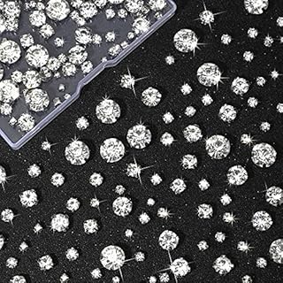Crystal Sew on Rhinestone Glass Claw Rhinestone 3 to 10 mm Flatback Glass Rhinestones Clear Gems Stones Rhinestone for Craft, Jewelry, Clothes, Costume, Shoes, Dress, Garments, Mixed Size (100 Pieces)