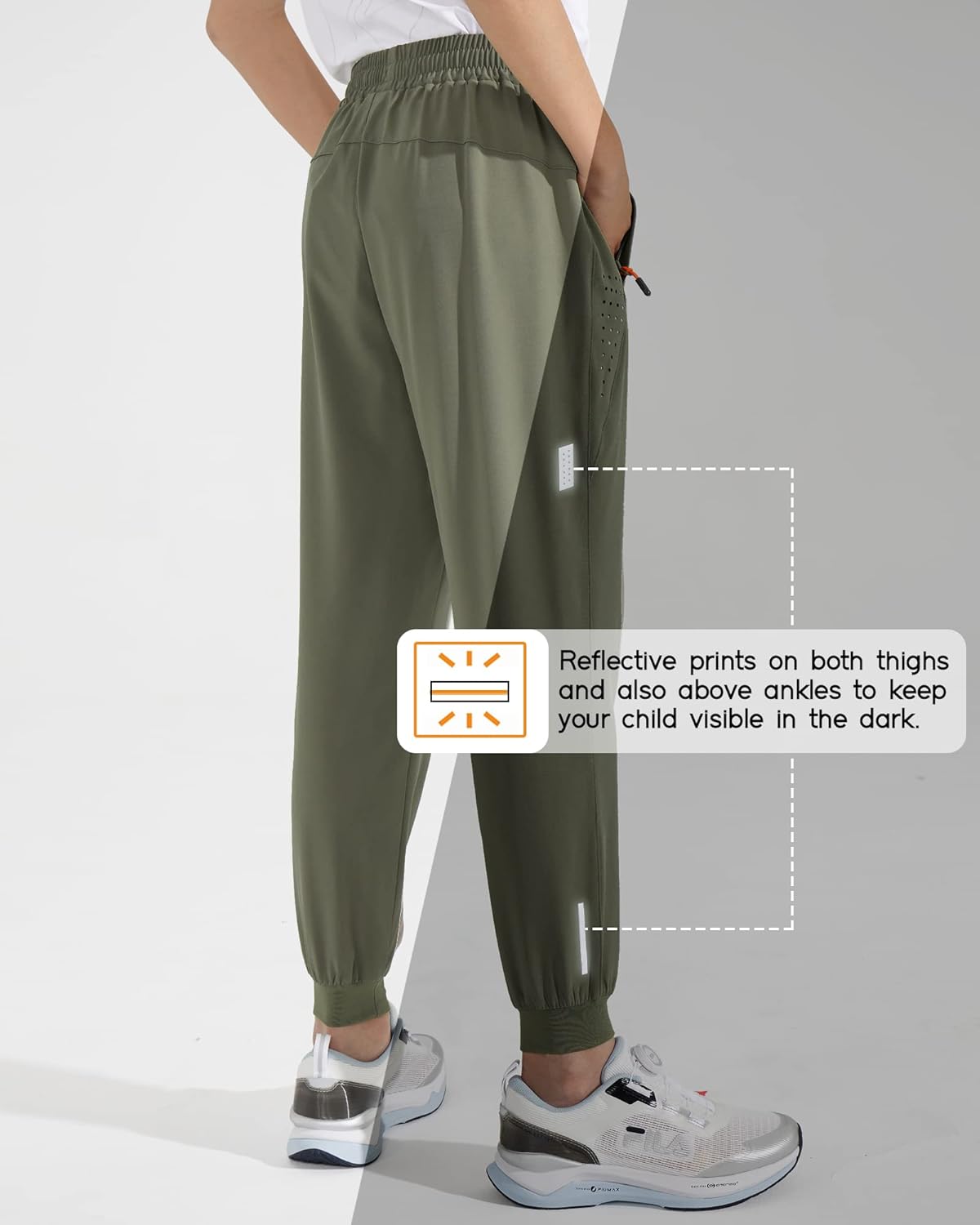 Boys Lightweight Jogger Pants Youth Kids Quick Dry Hiking Active Athletic Pants with Zipper Pockets - Image 4