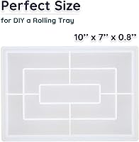 Vista 2 de Vusnud Rolling Tray Resin Mold, Large Silicone Epoxy Resin Mold Tray, Epoxy Molds for Resin Casting
