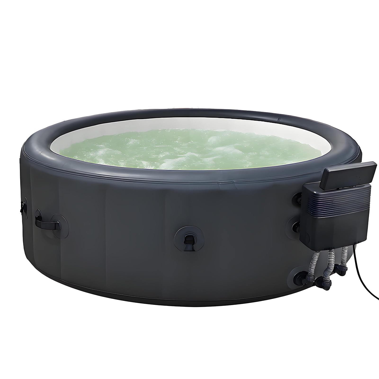 Piscina Spa Idromassaggio da Esterno, Piscina Gonfiabile | Diametro 196 cm, Regolazione Intelligente Temperatura, Massaggio Bolle a 3 Livelli, Luce Ambientale Sfumata a 6 Colori