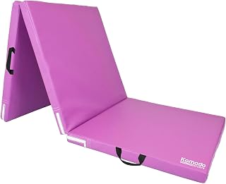 Komodo Tri Folding Yoga Mat 6ft Padded Pilates Floor | 5cm thick, PVC Le...