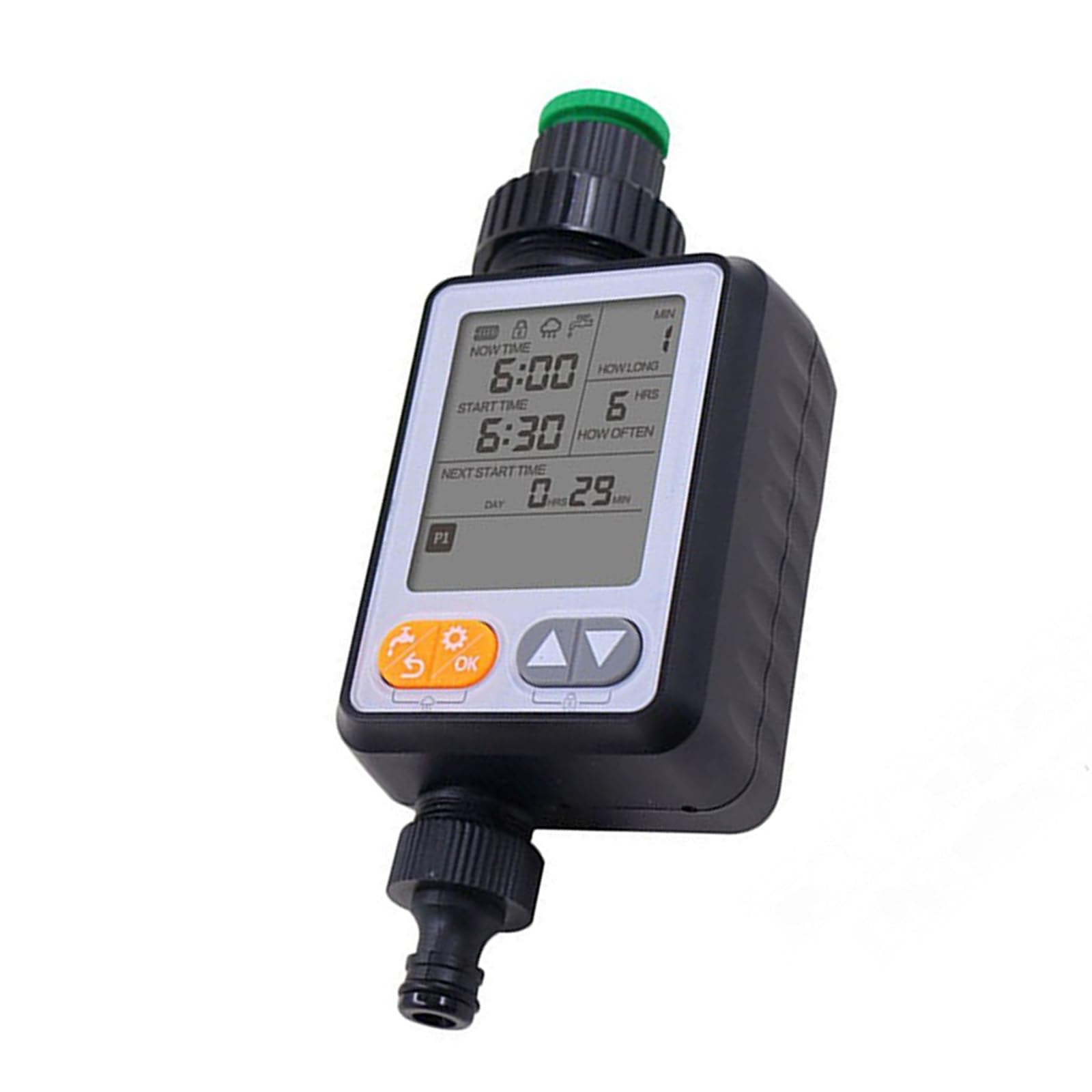 Hrtyvhin Black Automated Watering Equipment For Greenhouse And Yard With Simple Control Option Waterproof Garden Timer