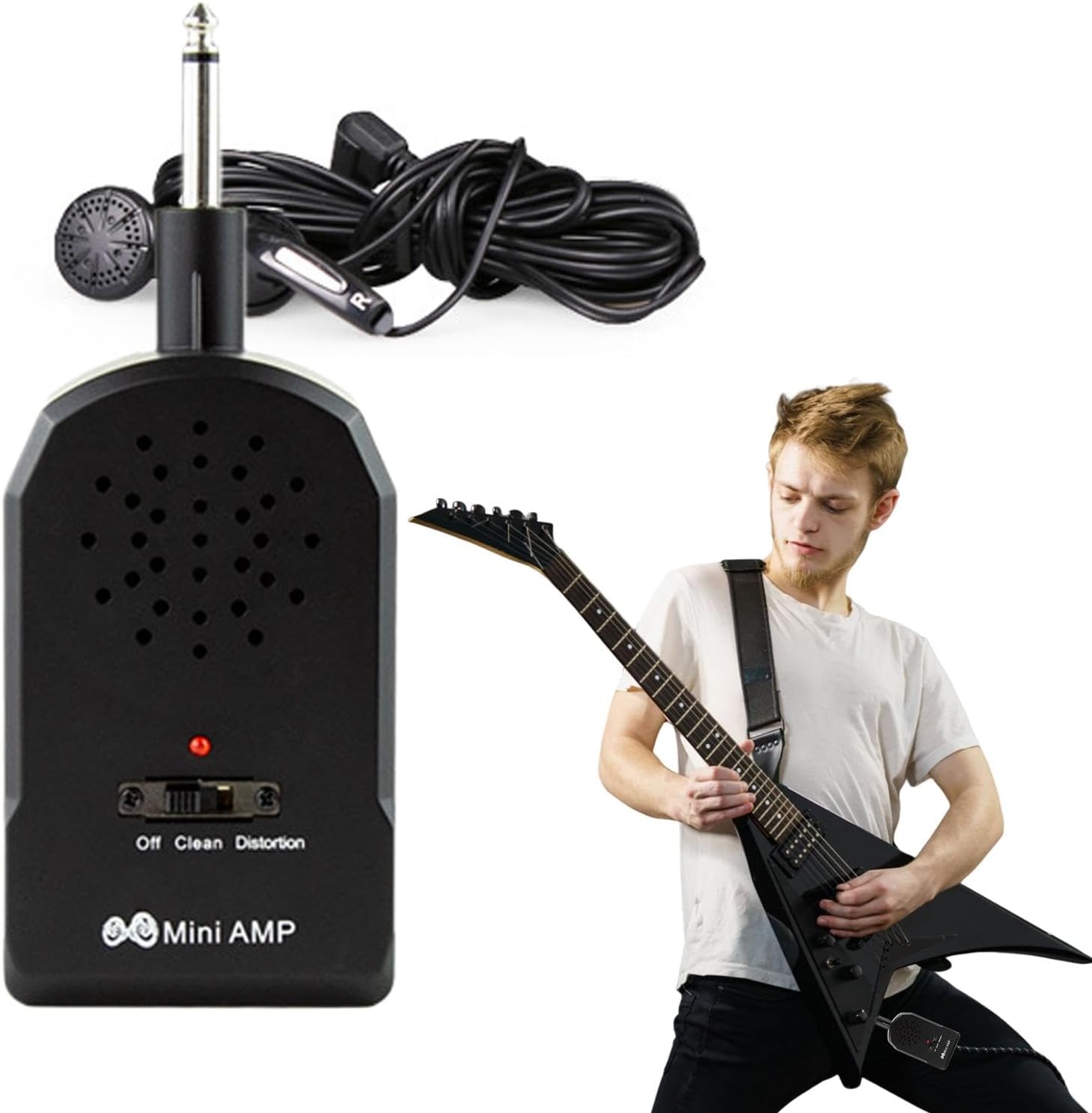 Small Guitar Amp, Wireless Electric Guitar Amplifier, Personal Bass Effects String Instrument Accessories for Home, Performance, Stage