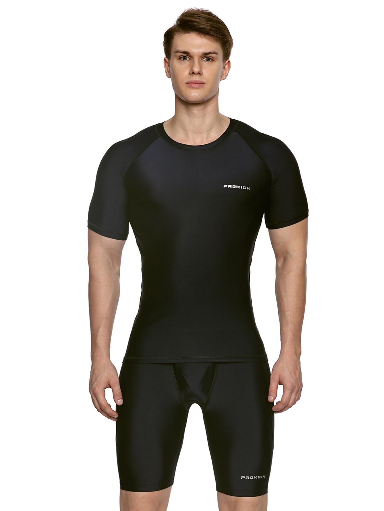 prokick Compression Half Sleeves Top|Compression S/S Top|Half Sleeve Tights T-Shirt for Sports|Men Compression Short Sleeve Top|Compression T-Shirt - Athletic Base Layer Tights for Fitness-picture-3