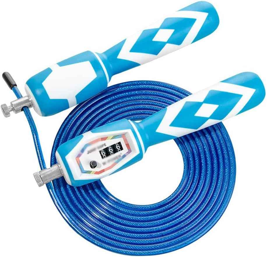 Counting Skipping Rope Two-color Non-slip Handle Metal Bearing Jump for Under, Exercise, Boxing, Training Fitness