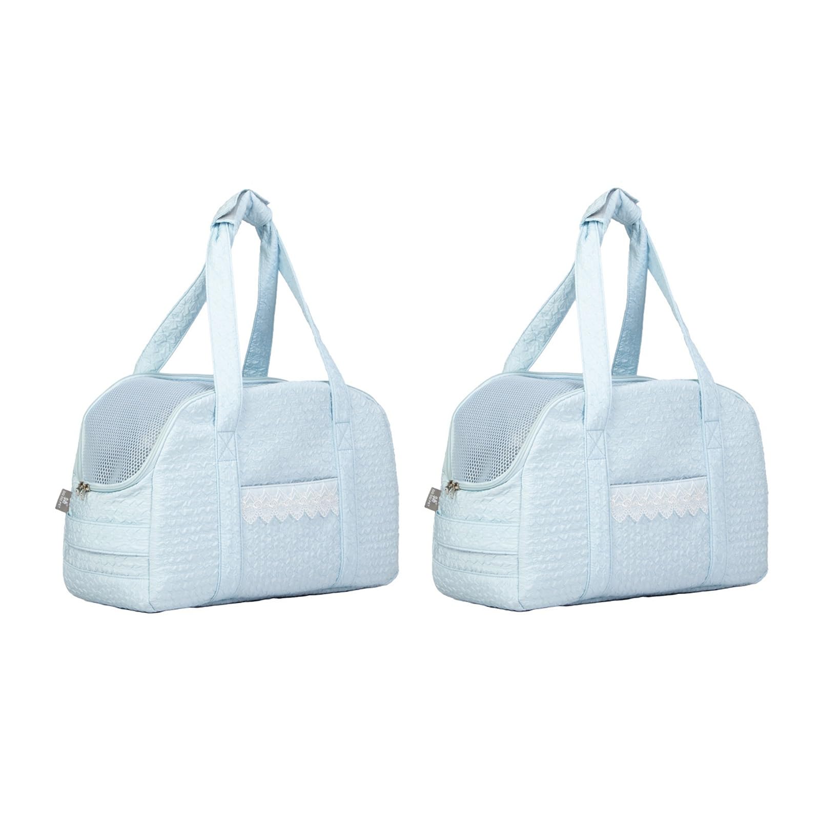 Transportín para Gatos Blando Plegable Antifugas Ventilado Correa Ajustable para Coche/Veterinario/Viaje para Gatos/Perros de hasta 20 Libras(Blue 2Pcs)