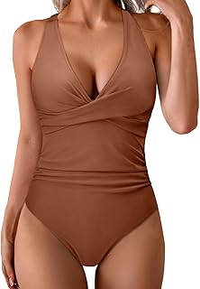 Trajes de Baño Una Pieza para Mujer Vientre Plano Ropa Color Sólido Casual Traje Bañadores Push Up sin Mangas sesiones natación intensiva