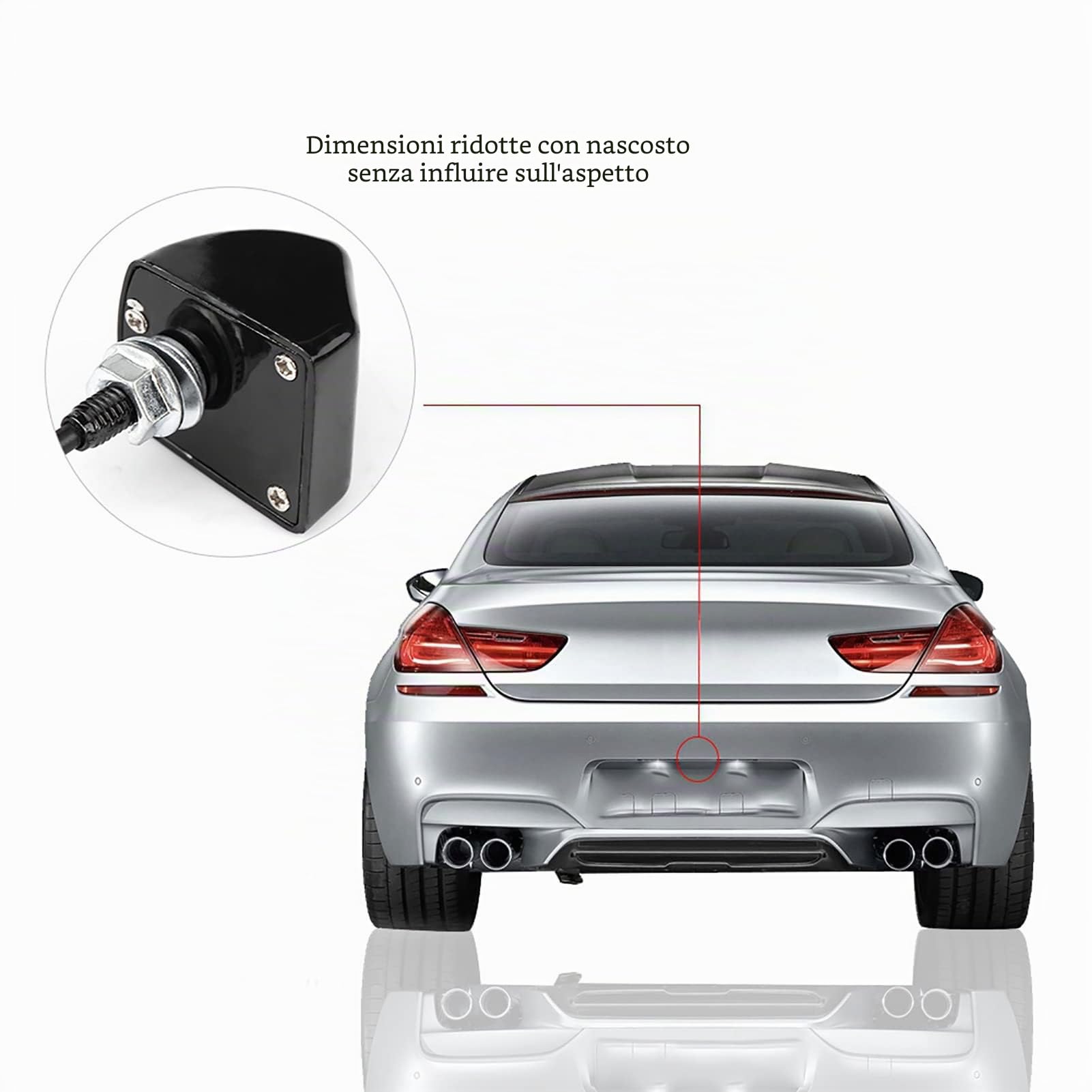 KIMISS 12V DC per parcheggio retromarcia, monitor automatico con obiettivo grandangolare ad alta definizione 170 °, visione notturna buona, impermeabile a tenuta stagna (nero)