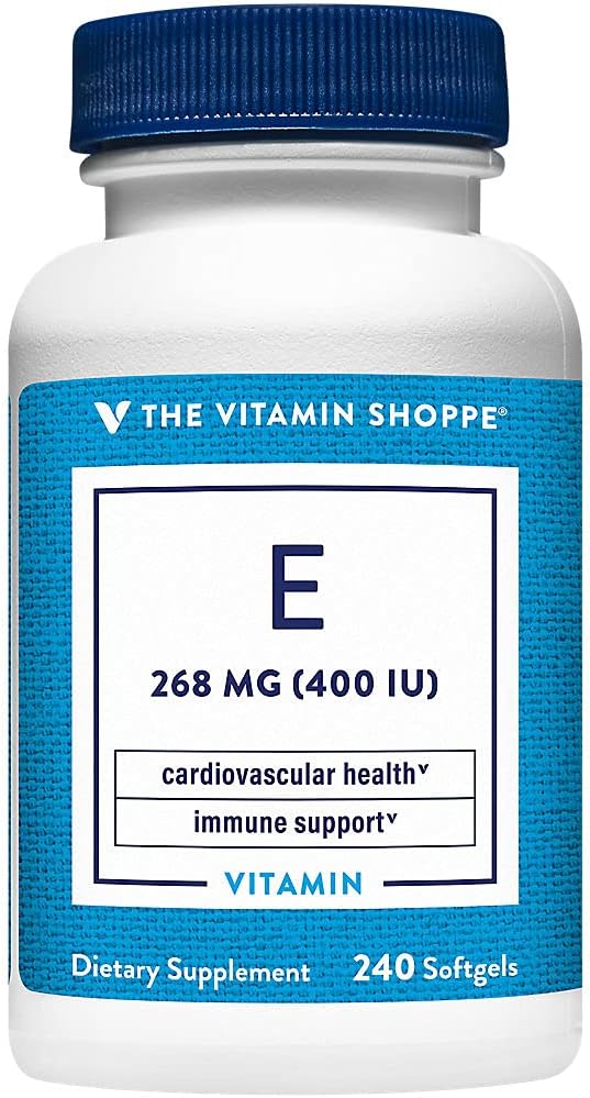The Vitamin Shoppe Vitamin E 400IU - Antioxidant Support for Skin Health & Immune Function, Daily Vitamin (240 Softgels)
