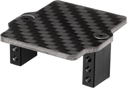 LSG RC Servo Mount Radio Deck for Standalone ESC, ARRMA 1/18 Granite Grom | 1/14 Mojave Grom Mega 380 Carbon Fiber Aluminum 7075 Servo Mounts Fixed Holder Bracket RC Car Upgrade Part, Red