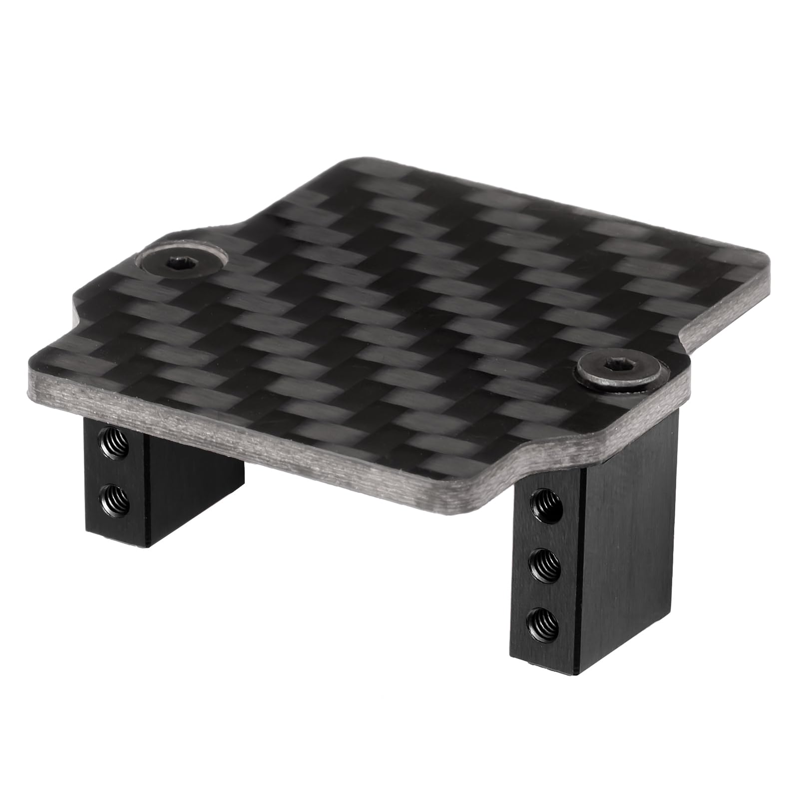 BRKRC Carbon Fiber Servo Mount/Radio Deck for Standalone ESC/Receiver for Arrma 1/18 Granite GROM MEGA 380 Brushed 4X4 Monster Truck ARA2102 Upgrade Parts (Black)