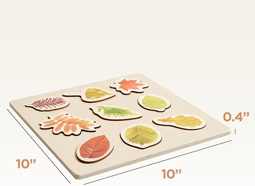 Miniatura 2 de Asweets Rompecabezas de madera de hoja de aprendizaje educativo rompecabezas de hojas Montessori juguete para niños niñas regalo de cumpleaños forma