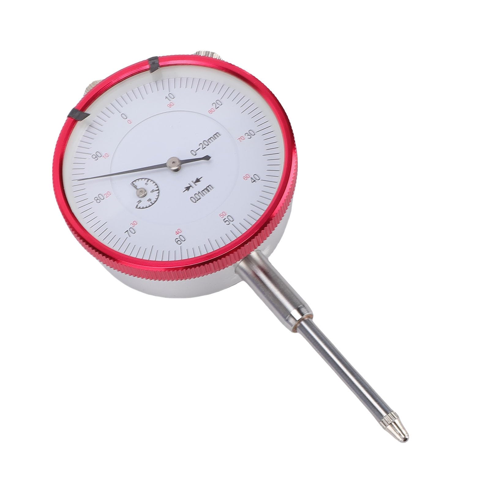 Jiawu Comparatore a Quadrante Indicatore per Test a Quadrante Industriale con Lavorazione Ad Alta Precisione per Gamma 0-20 Mm Precisione 0,01 Mm, Acciaio Inossidabile Antiruggine per Tornio da