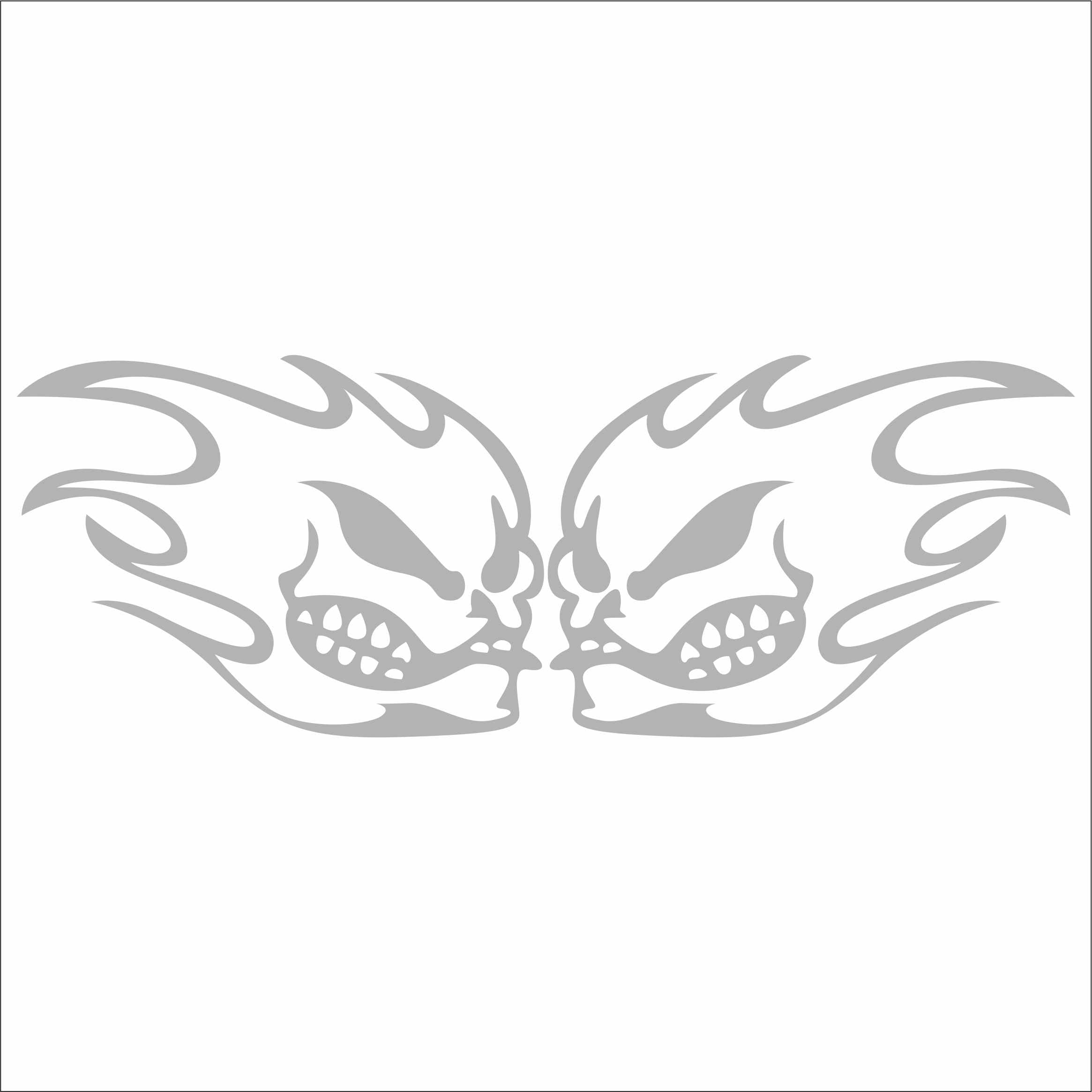 Sticker / Decal - JDM - Die cut - No Fear Skulls Decal Car Laptop Window Vinyl Sticker - silver - 149mmx53mm