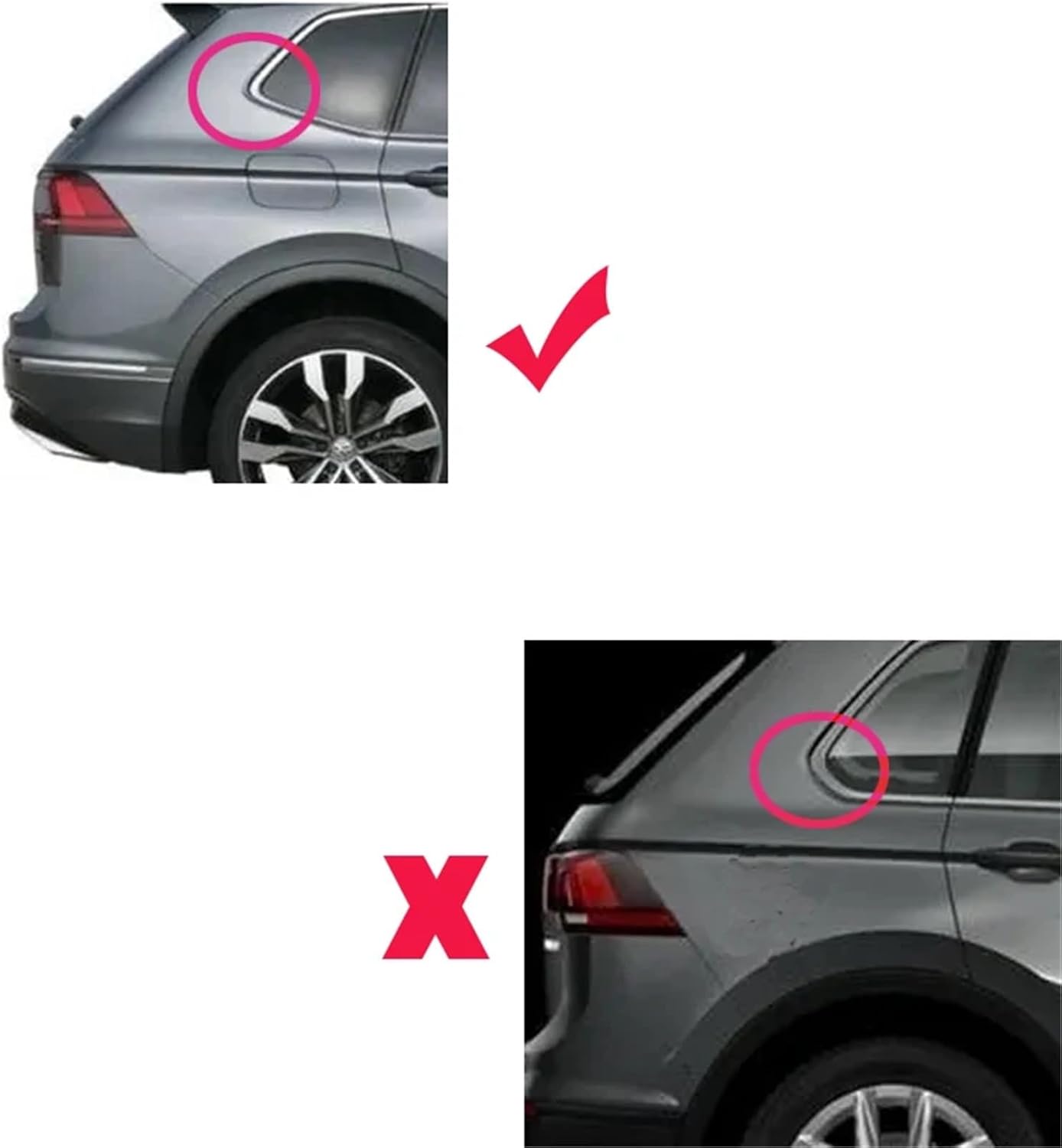 Window Louvers Compatible With Volkswagen Tiguan 2018-2022 2023 2024 ABS Rear Side Window Blinds Louver Cover Trim Auto Accessories(Glossy Black)