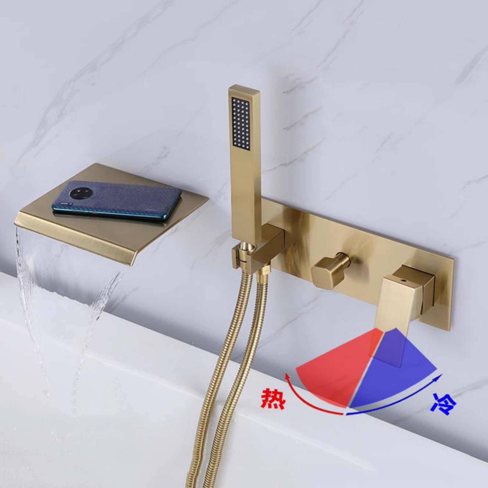 Szczotkowana d bateria prysznicowa zestaw jednouchwytowa bateria wannowa elegancka głowica prysznicowa i bateria wannowa Combo luksusowe akcesoria łazienkowe nowoczesny design LWX