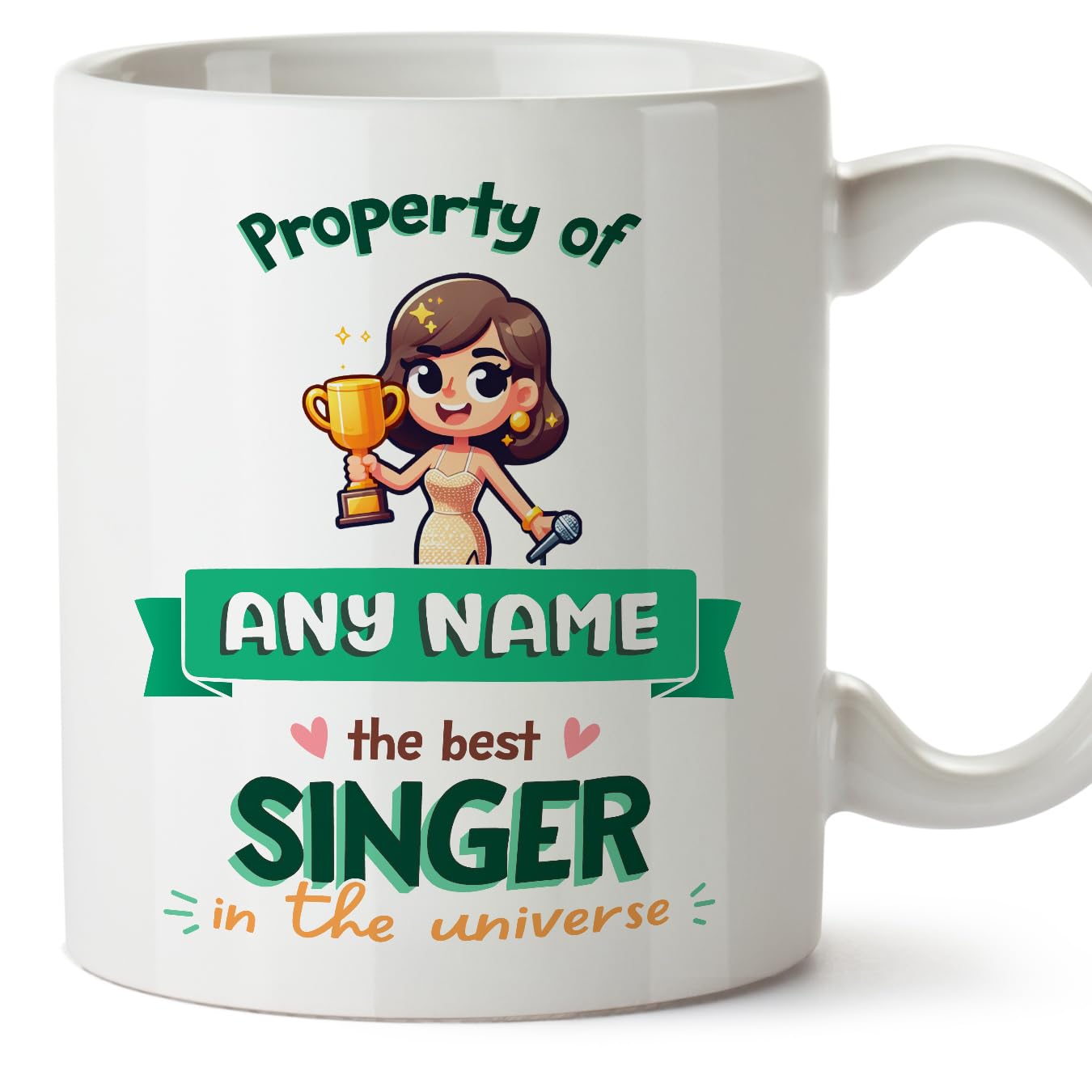 MUGFFINS Personalised Mug for Singer Woman - in English - Property of - Funny Custom Gift for Colleagues - Ceramic 11oz Mug