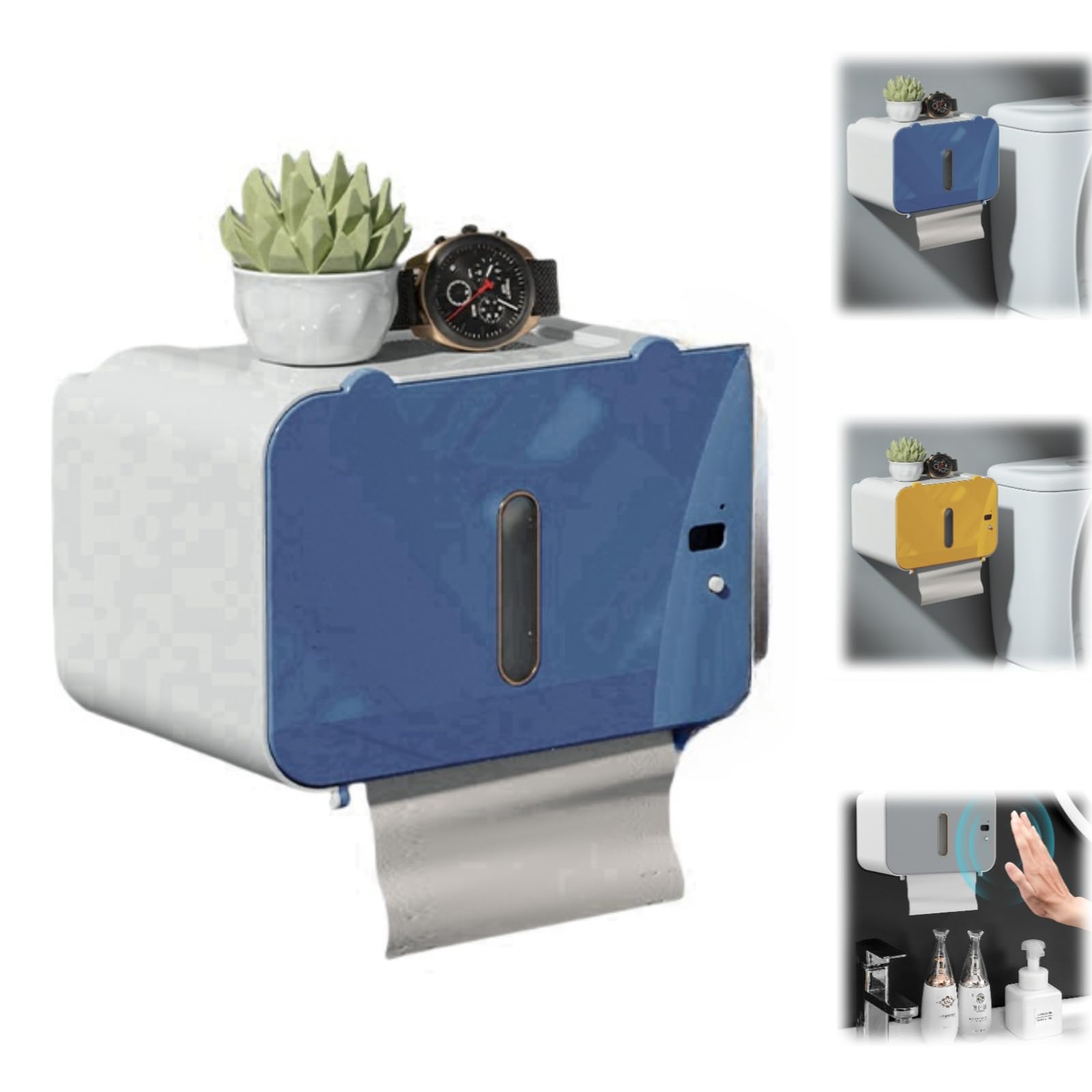 Soporte para pañuelos con sensor inteligente y montaje en pared