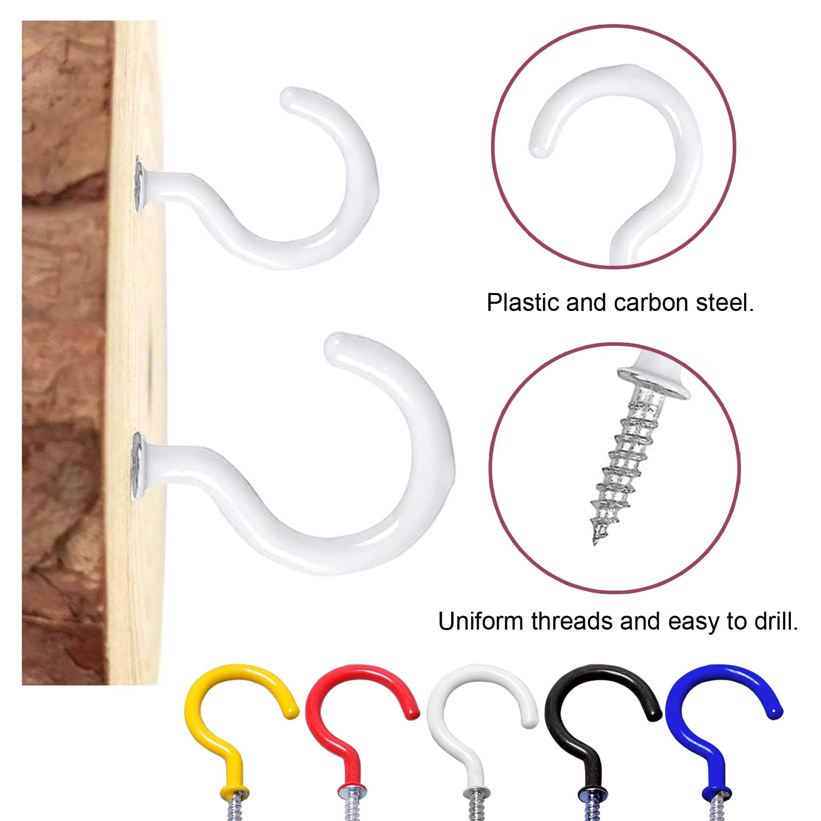 Lot De 20 Petits Crochets à Visser En Métal De 2,2 Cm Pour Suspendre Des Plantes, Utilisation En Extérieur Ou En Intérieur Comme Crochet De Plafond