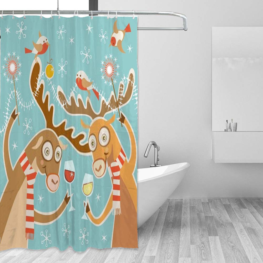 Rideau de douche anti éclaboussure en tissu étanche motif 2